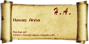 Havas Anna névjegykártya